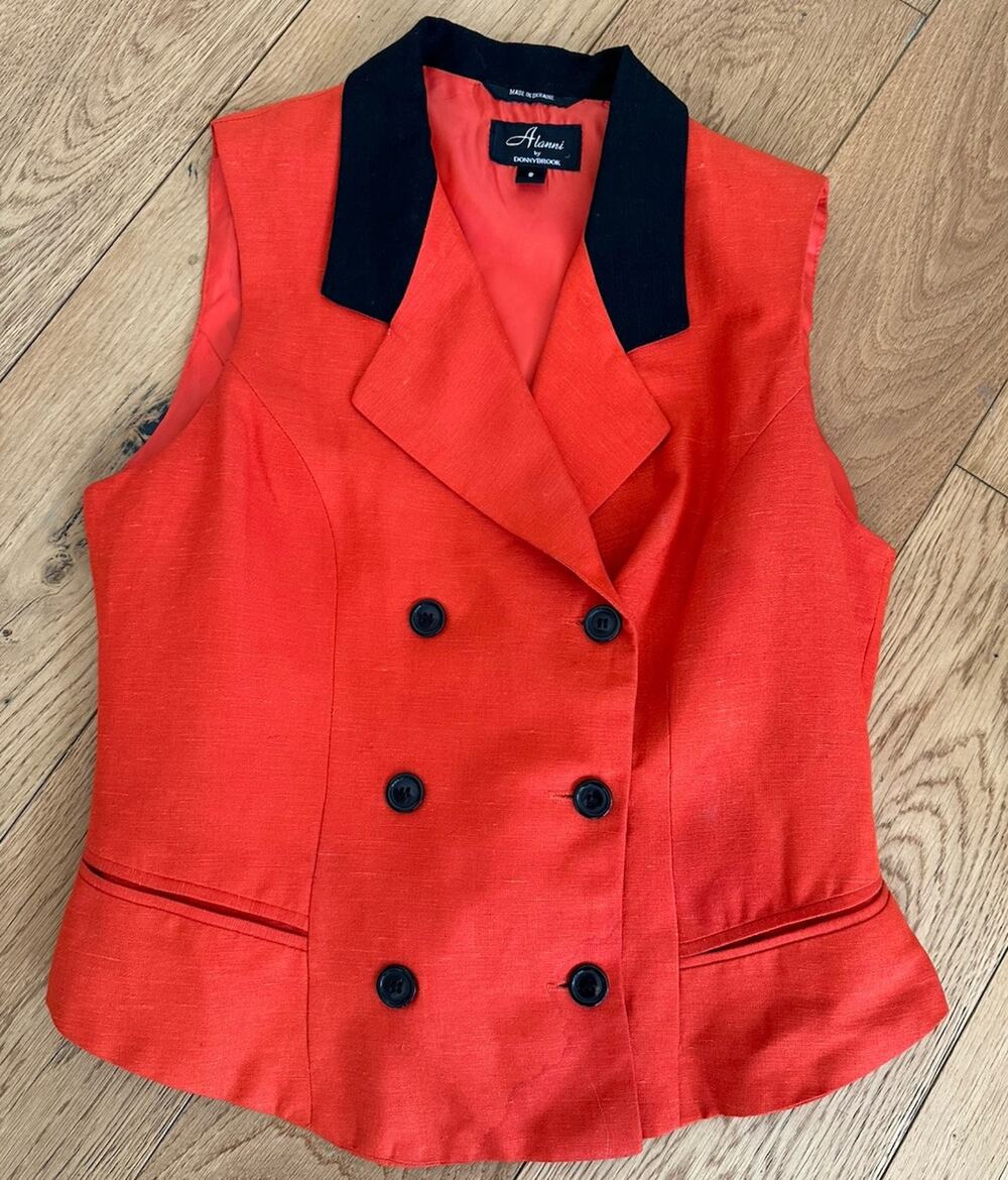 Alanni by Donnybrook Vintage Linen Tailored Vest Size 8